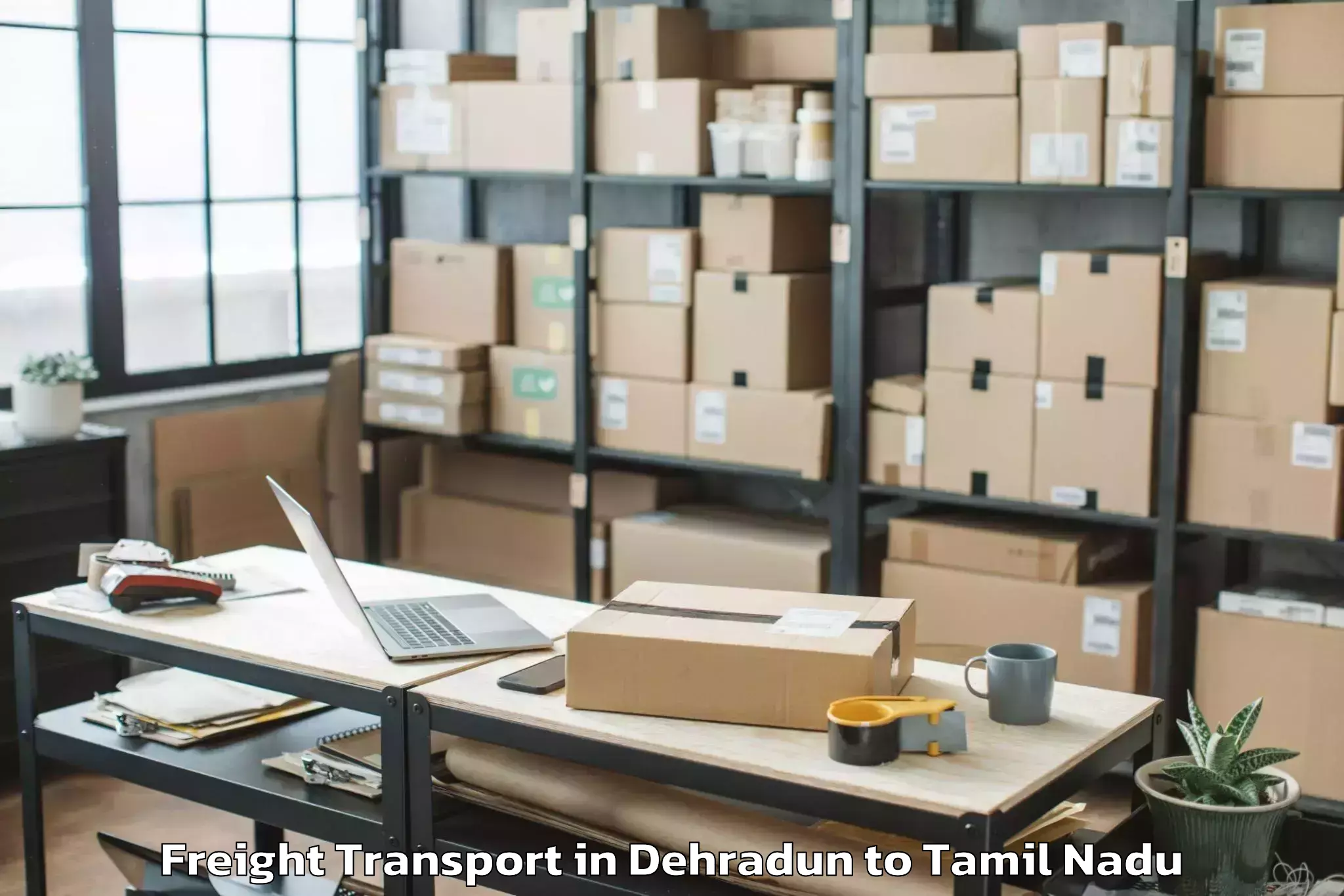 Book Dehradun to Memalur Freight Transport